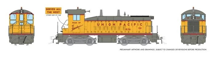 Rapido 27094 - HO EMD SW9 - DC/ Silent - Union Pacific (UP As Delivered Slogan) #1826