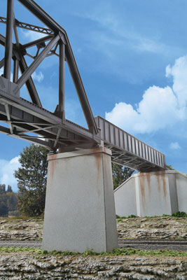 Walthers Cornerstone 4550 - HO Single-Track Railroad Bridge Concrete Piers 2-Pack - Kit