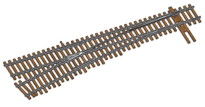 Walthers Track 10017 - HO Code 100 Nickel Silver DCC-Friendly #6 Turnout - Left Hand