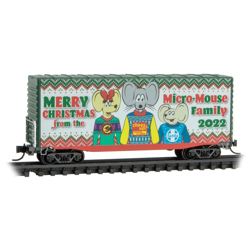 Micro Trains 10100894 - N Scale 2022 Micro-Mouse Christmas Boxcar