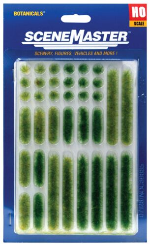 Walthers SceneMaster 1103 - HO Grass Tufts & Strips, 1/4 Inch Tall - Summer (18 of Each)