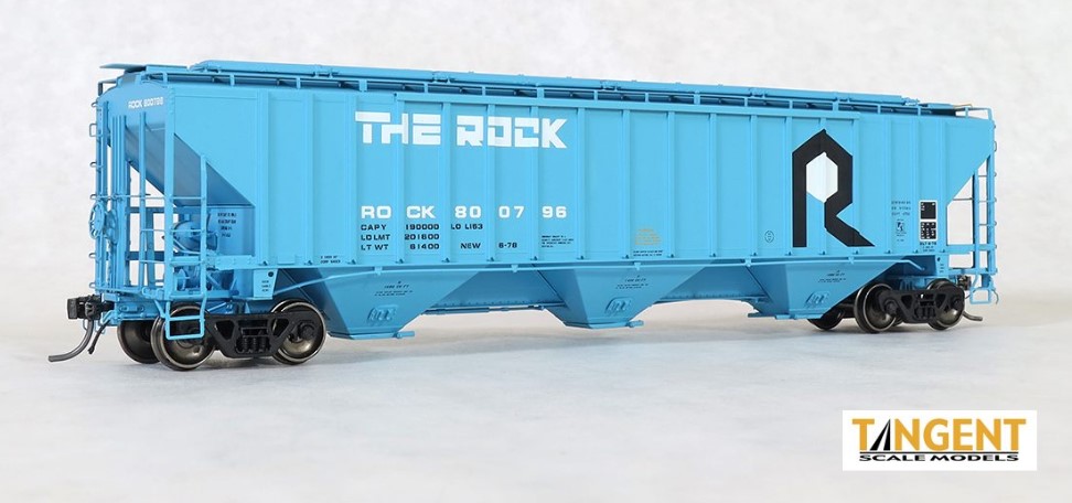 Tangent Scale Models HO 11228-15 PS4750 Covered Hopper ROCK -Delivery Blue 6-1978- #800786