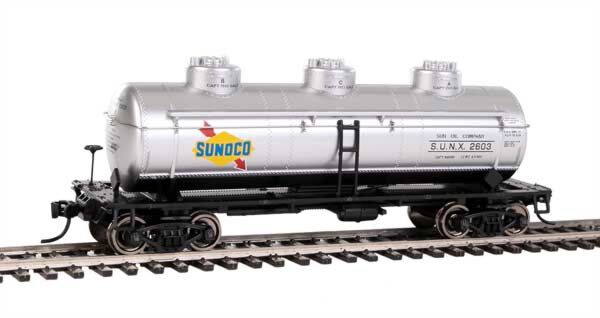 Walthers Mainline 1140 - HO 36Ft RTR 3-Dome Tank Car - Sunoco #2603