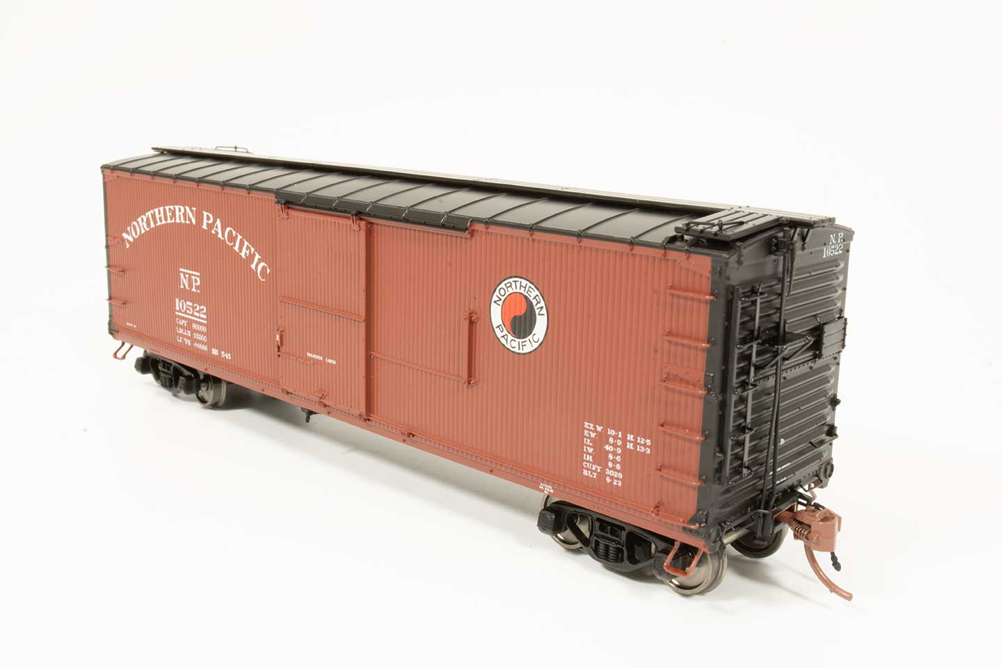 Rapido 130016-3 HO - 40ft NP 10000-series boxcar: Northern Pacific 1945 Small Monad Scheme #11735
