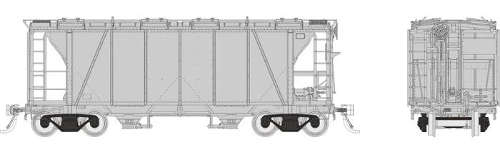 Rapido 149098 - HO Enterprise 2-Bay Covered Hopper - Undecorated Car (NYC Style)