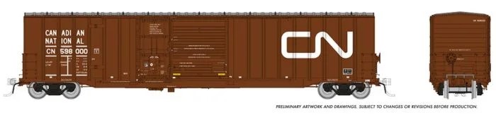 Rapido 193001-4 - HO Trenton Works 6348 CN Boxcar - Canadian National (As Delivered) #598123