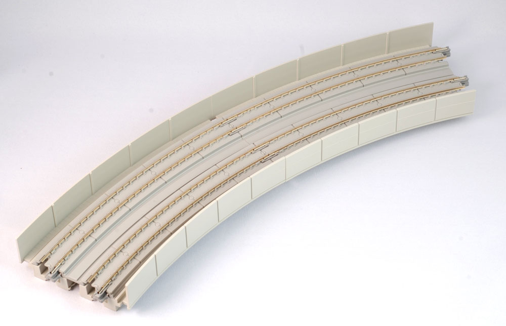 Kato Unitrack 20545 - N Scale Concrete Slab Double-Track Easement Curve, Right & Left - Radius 22.5 (15-16 3/8 inches)