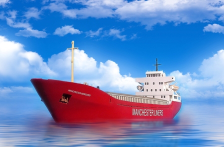 Sylvan Scale Models 2123 N Scale - Modern Container Ship Kit - MV Manchester Mercurio