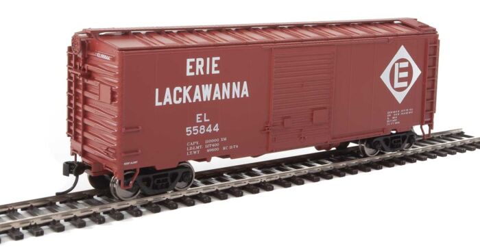Walthers Mainline 2256 - HO 40ft ACF Welded Boxcar w/8ft Youngstown Door - Erie Lackawanna #55876