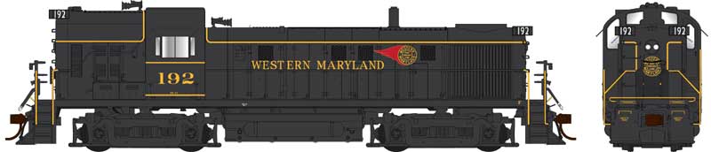 Bowser 25408 - HO Alco RS-3 - DCC & Sound - Western Maryland (Hammerhead Fireball) #192