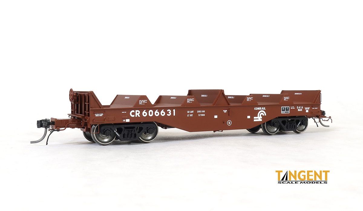 Tangent Scale Models 27013-2 HO Conrail (CR) G41A Repaint 1976 w/o Hoods PRR Shops G41A Coil Car #606624