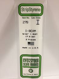 Evergreen Scale Models 278 - Opaque White Polystyrene I-Beam .312In x 14In (2 pcs pkg)