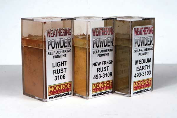 Monroe Models 2911 - Rust & Dust Weathering Powder Set - 1 Light Rust, New Fresh Rust and Medium Earth