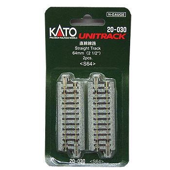 Kato Unitrack 20-030 N Scale - Straight Track 2-1/2in (64mm) (2/pkg)