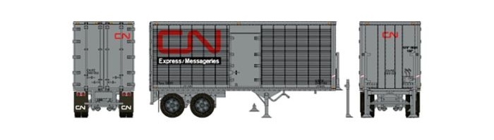 Rapido 403091 - HO 26Ft Can-Car Dry-Van Trailer w/ Side Door - CN Express/ Messageries #206152