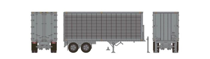Rapido 403121 - HO 26Ft Can-Car Dry-Van Trailer - Silver Unlettered