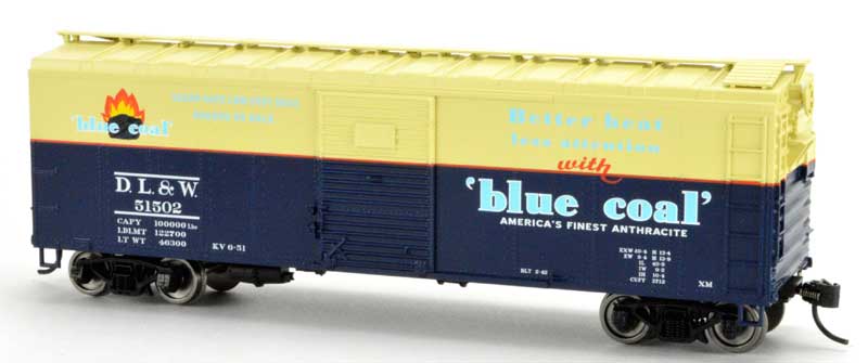 Bowser 42830 - HO RTR 40Ft Steel Side Boxcar - Delaware Lackawanna & Western (Blue Coal) #51507