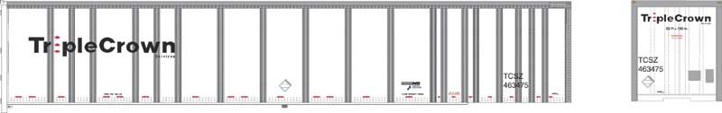 Bowser 42990 - HO RTR 53Ft Platewall RoadRailer Trailer - Norfolk Southern (Triple Crown) #463515