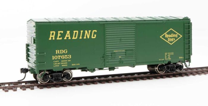 Walthers Mainline 45019 - HO 40ft ACF Modernized Welded Boxcar - Reading #107653