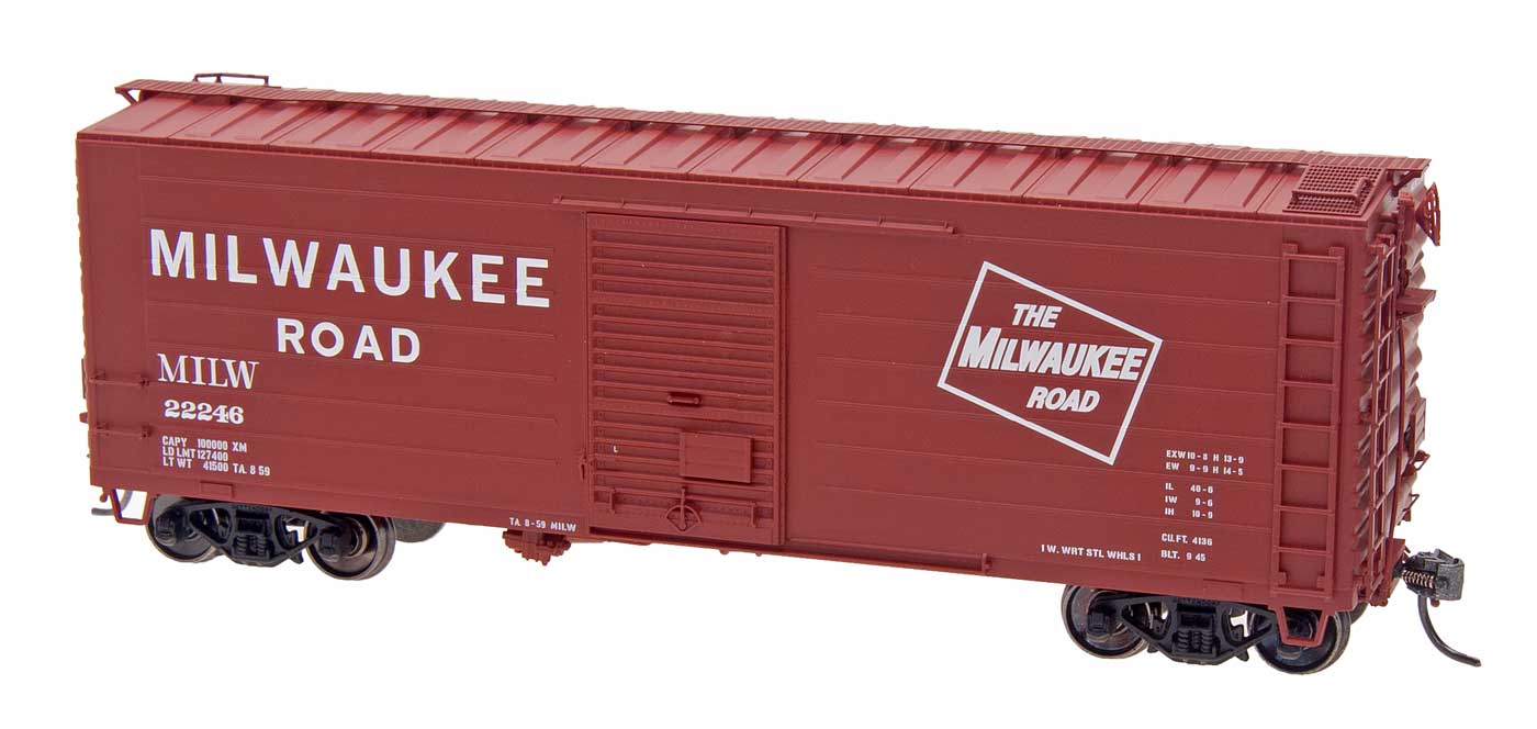 Intermountain 48502 - HO 40ft Milwaukee Road Rib Side Boxcar - Late Paint Scheme #22778
