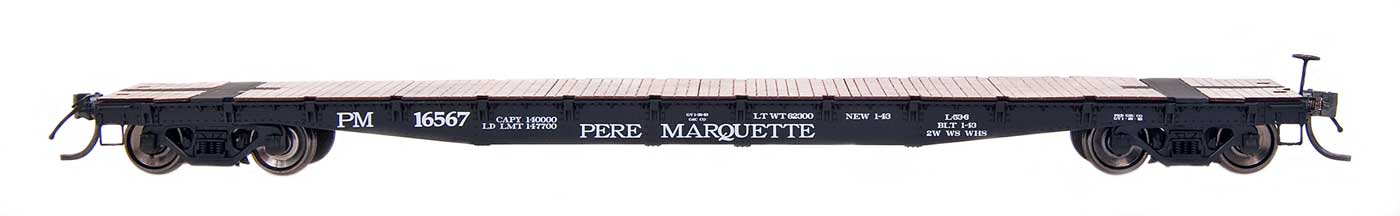 Intermountain 48715-10 - HO 53Ft 6Inch AAR 70 Ton Flatcar - Pere Marquette #16615