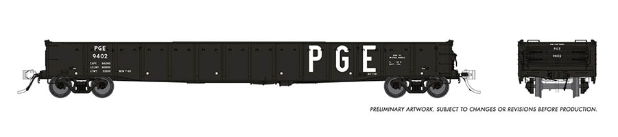 Rapido Trains 50055-6 - HO 52Ft 6In Mill Gondola: PGE - Delivery Scheme #9425