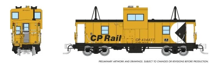 Rapido 510001 - N Scale Wide-Vision Caboose - Canadian Pacific: Action Yellow #434515