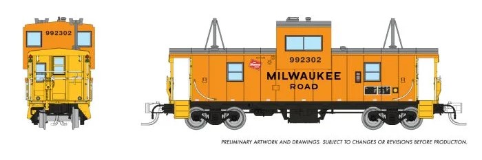 Rapido 510031 - N Scale Wide-Vision Caboose - Milwaukee Road #992302