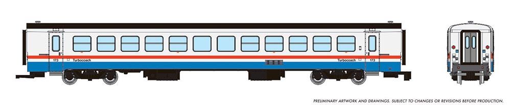 Rapido 525104 - N Scale RTL Turboliner Coach - Amtrak (Phase III Late) #185