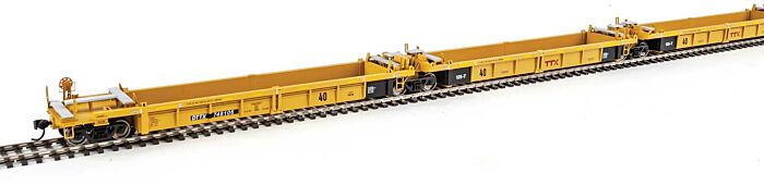 Walthers Mainline 55650 - HO RTR Thrall 5-Unit Rebuilt 40Ft Well Car - Trailer-Train DTTX #748281 A-E