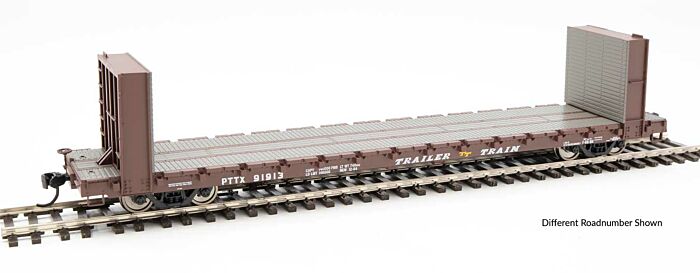 Walthers Mainline 5848 - HO RTR 60Ft Pullman-Standard Bulkhead Flatcar (48Ft IL) - Trailer Train #91976