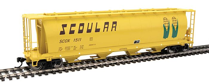 Walthers Mainline 7862 - HO 59Ft Cylindrical Hopper - Scoular SCOX #1536
