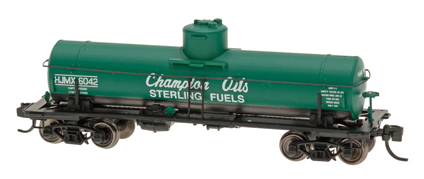 InterMountain 66329-02 - N Scale ACF Type 27 Riveted 8,000 Gallon Tank Car - Champion Oils / Sterling Fuel #6020