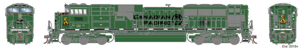 Athearn Genesis G1147 - HO EMD SD70ACU - DCC Ready - Canadian Pacific CP (NATO Green) #7020
