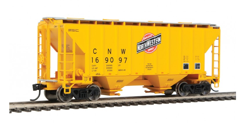 Walthers Mainline 7956 - HO RTR 37ft 2980 Cubic-Foot 2-Bay Covered Hopper - Chicago & North Western #169242