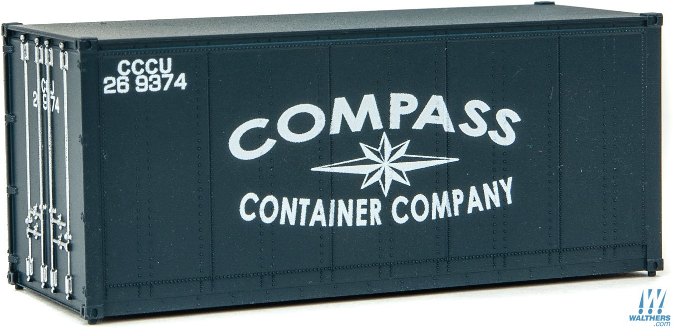 Walthers SceneMaster 8652 HO - 20ft Smooth-Side Container - Compass Container Company #269374