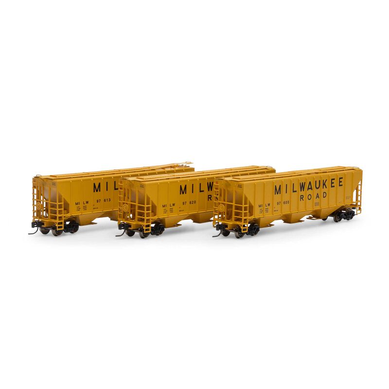 Athearn 27412 - N Scale PS 4427 Covered Hopper - Milwaukee MILW (3pkg)
