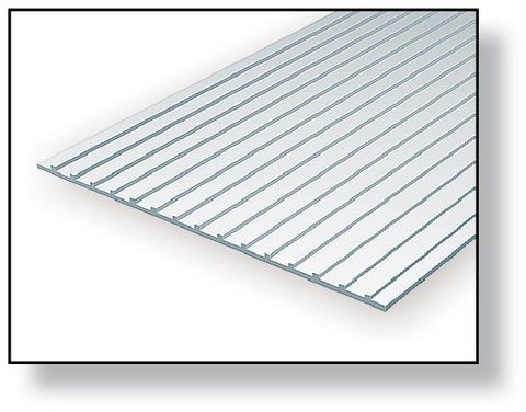 Evergreen Scale Models 4522 - .040in x .250in Opaque White Polystyrene Standing Seam Roofing (1 Sheet)