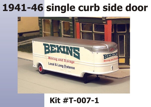 Sylvan Scale Models T-007-1 HO Scale - 1941-46 32Ft Fruehauf Bekins Moving Van Resin Cast Kit