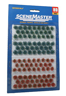 Walthers SceneMaster 1106 - HO Grass Tufts, 1/4 Inch Tall - Wildflower Patches (104pcs)