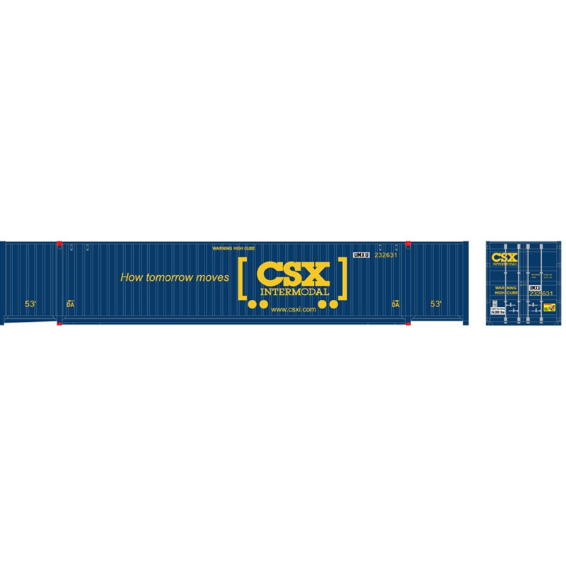Atlas 20006662 - HO 53ft Jindo Container - CSX (How Tomorrow Moves) UMXU Set #2 (3pk)