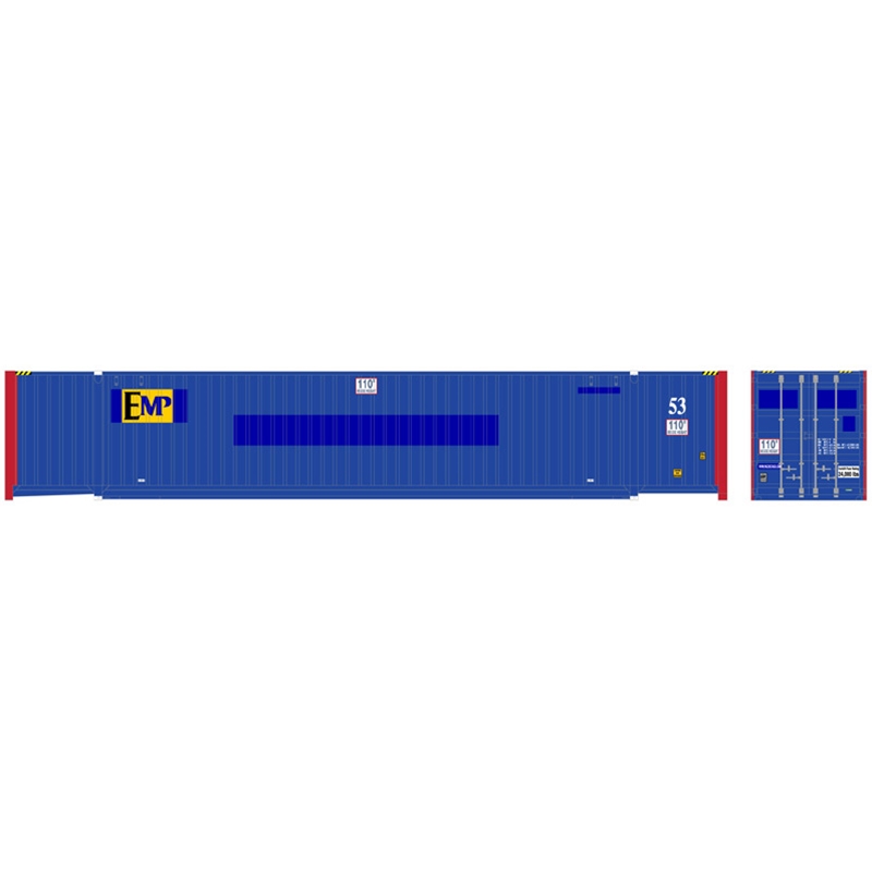 Atlas 20006665 - HO 53ft Jindo Container - EMP ex-Pacer Set #1 (3pk)