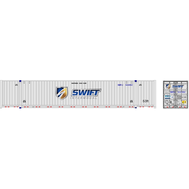 Atlas 20006671 - HO 53ft Jindo Container - Swift (Shield) Set #1 (3pk)