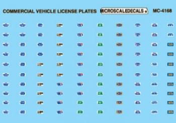 Microscale MC-4168 - HO Vehicle License Plates (Commerical Plates 1970 - 1995) - Decals
