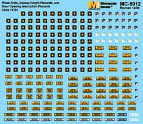 Microscale MC-5012 - HO Wheel Dots, Excess Height Placards - Decals