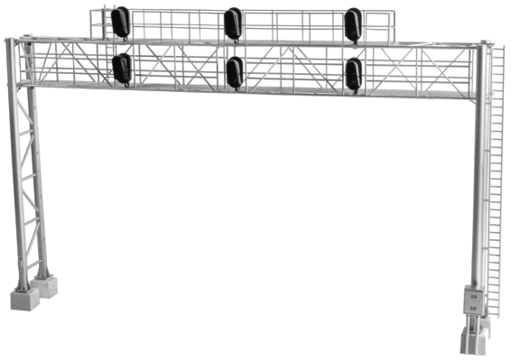 BLMA Models 4025 - HO Modern Triple-Track Signal Bridge w/6 LED 3-Aspect Heads - Assembled
