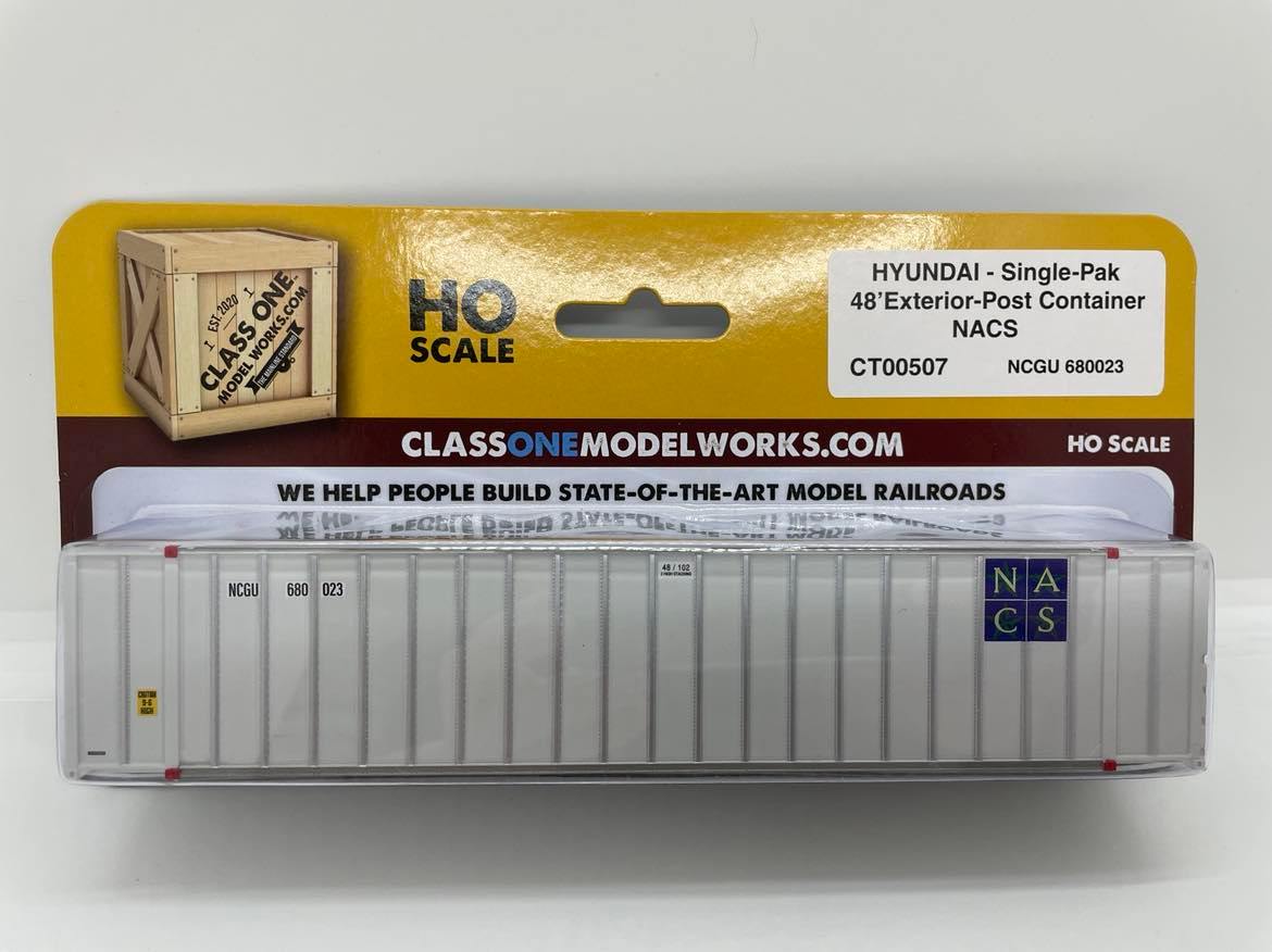 Class One Model Works CT00504 - HO Hyundai 48ft Exterior Post - NACS #200443