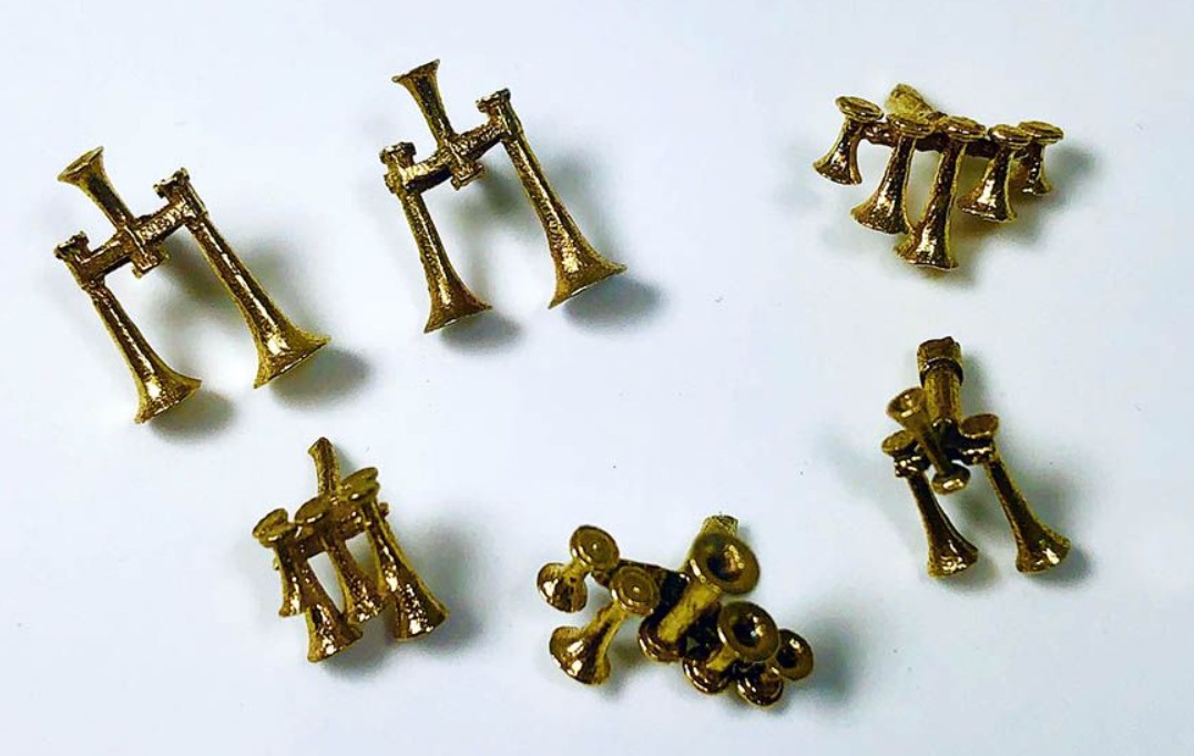 Rapido Bits 102107 - HO Assorted Brass Horns (6pcs)
