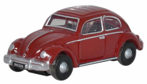 Oxford Diecast NVWB002 -N Scale 1960s Volkswagen Beetle - Ruby Red