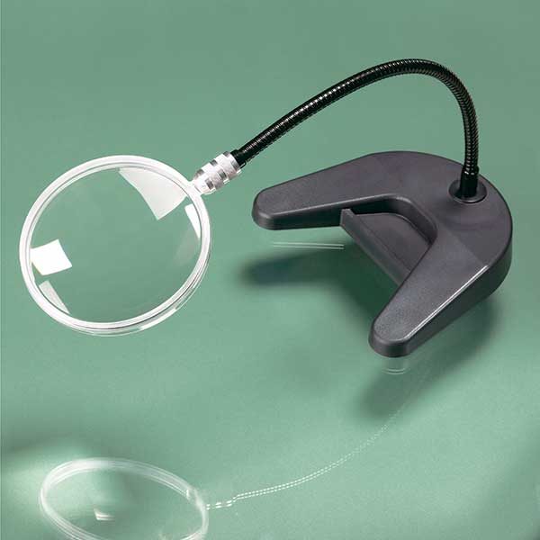 Donegan Optical 204 - Flex Arm Magnifier - 4 Inch Round Acrylic Optical Lens, Desk Base